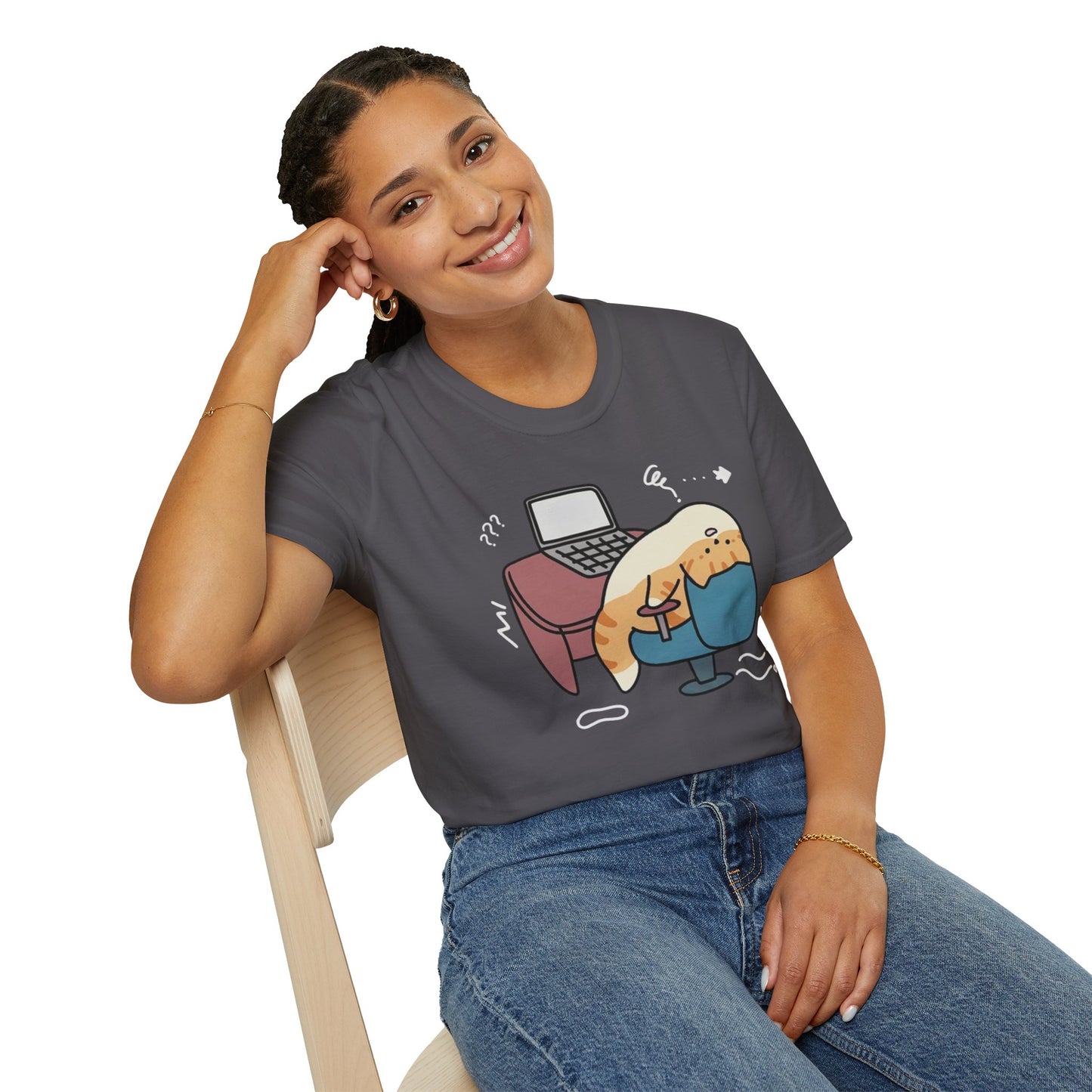 Cartoon Cozy Cat Unisex T-Shirt