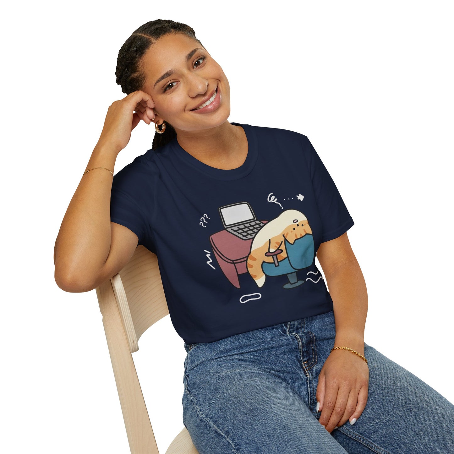 Cartoon Cozy Cat Unisex T-Shirt