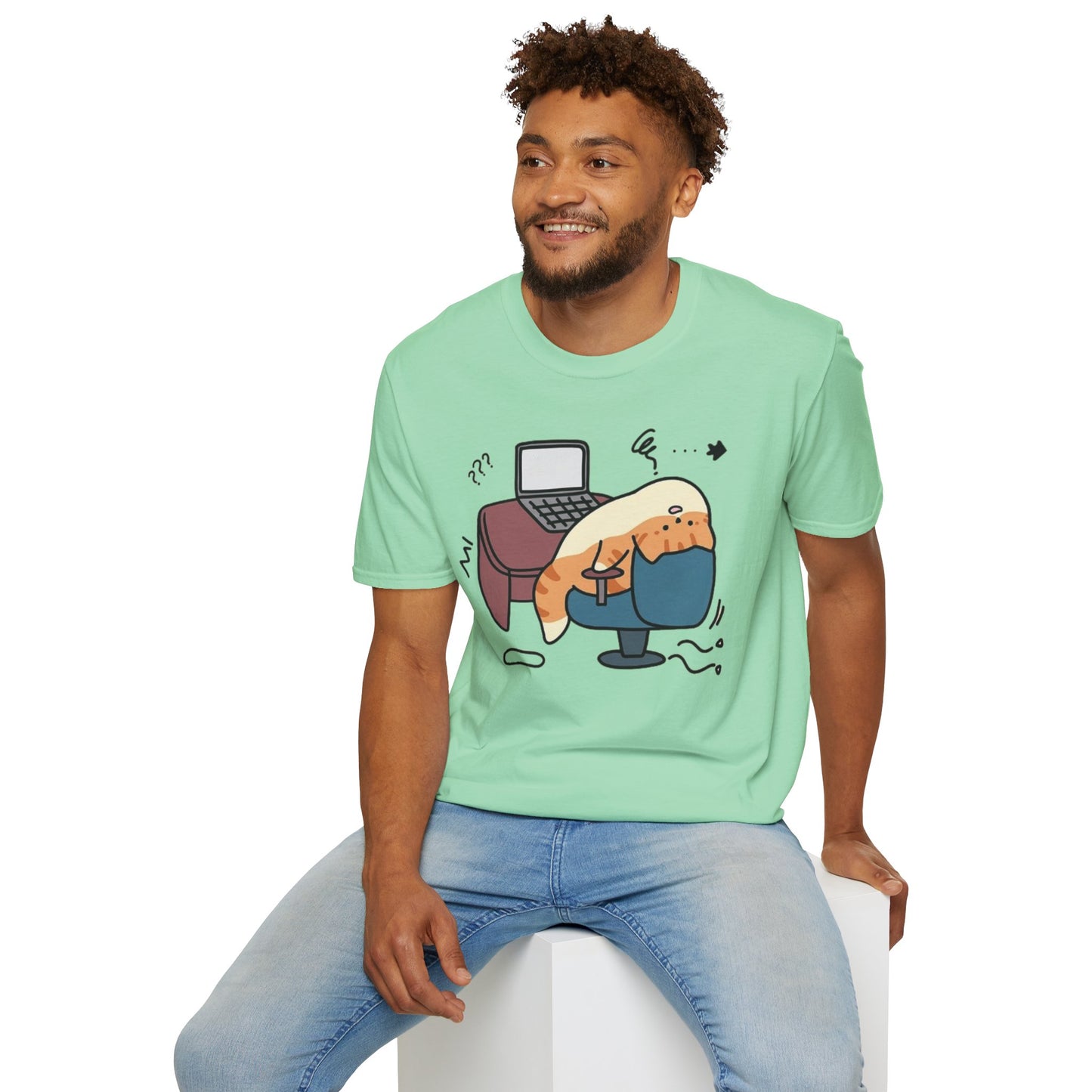 Cartoon Cozy Cat Unisex T-Shirt