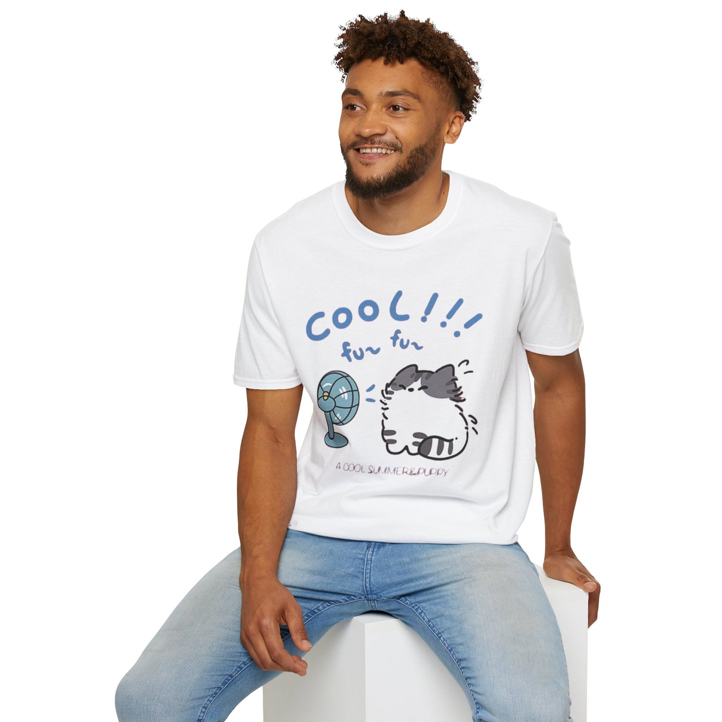 Cartoon Cool Cat Unisex T-Shirt