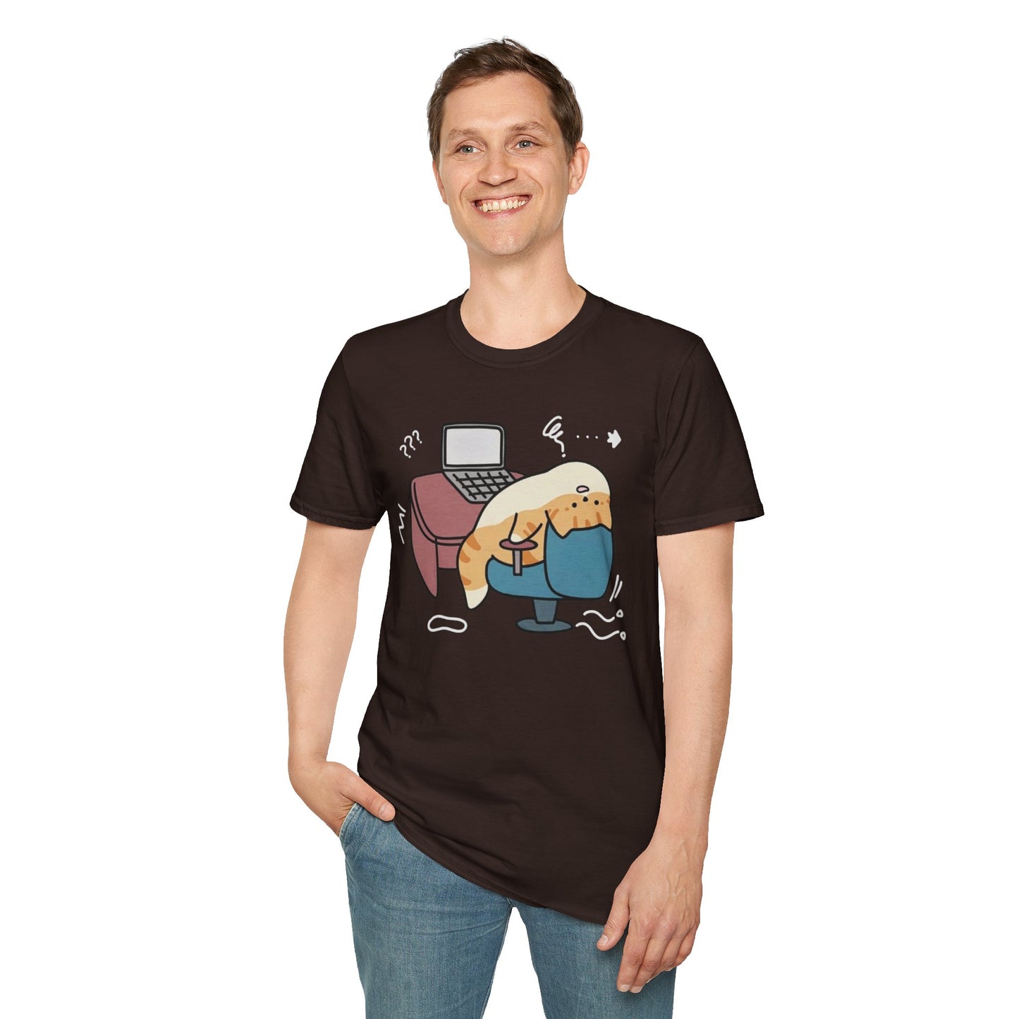 Cartoon Cozy Cat Unisex T-Shirt