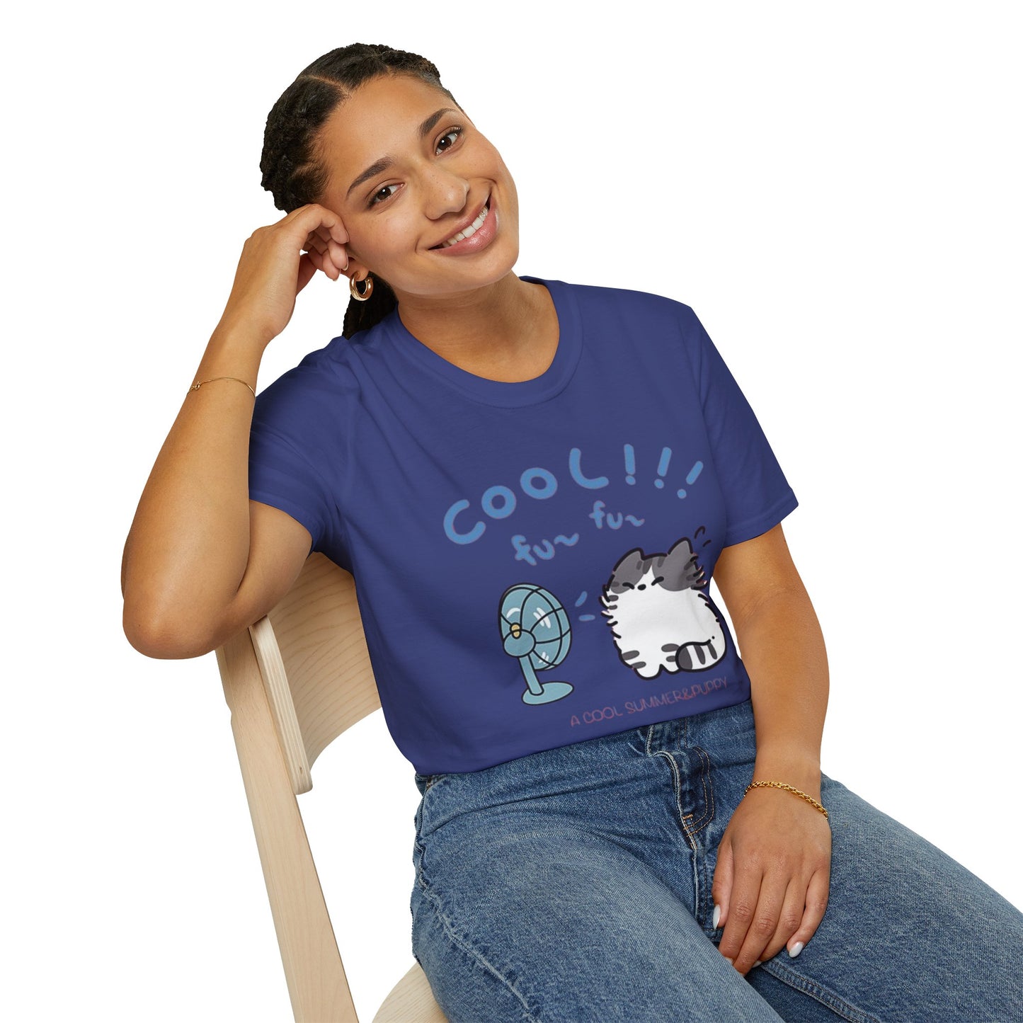 Cartoon Cool Cat Unisex T-Shirt