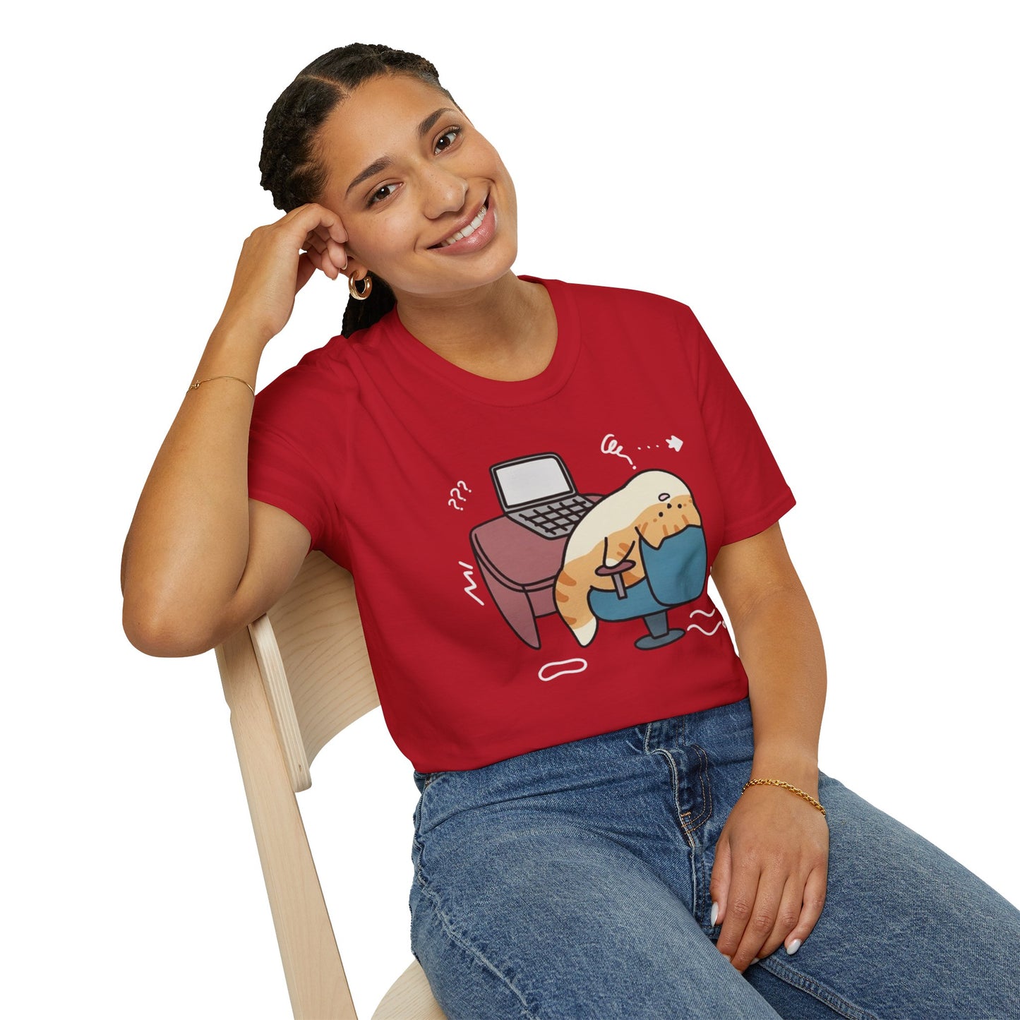 Cartoon Cozy Cat Unisex T-Shirt