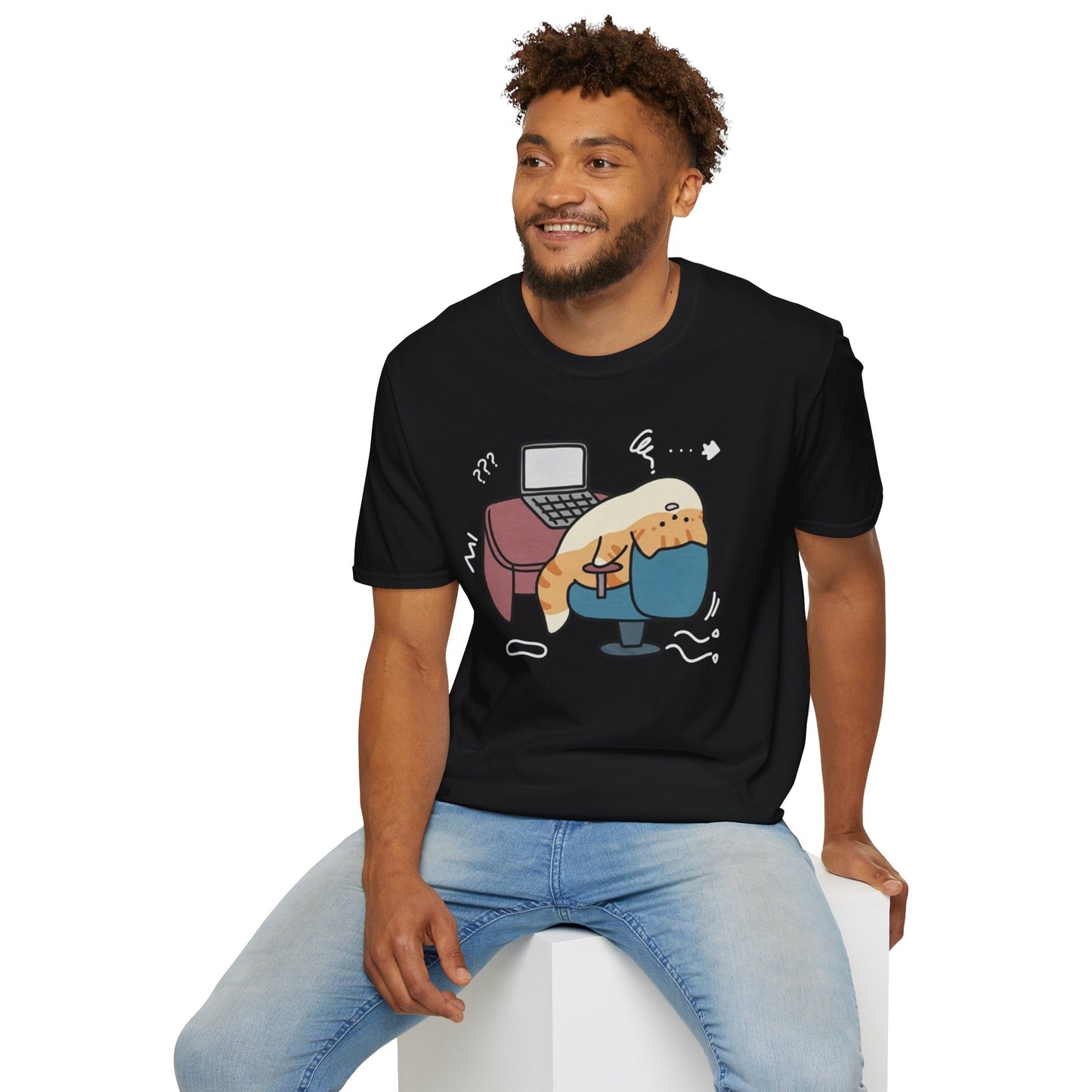 Cartoon Cozy Cat Unisex T-Shirt