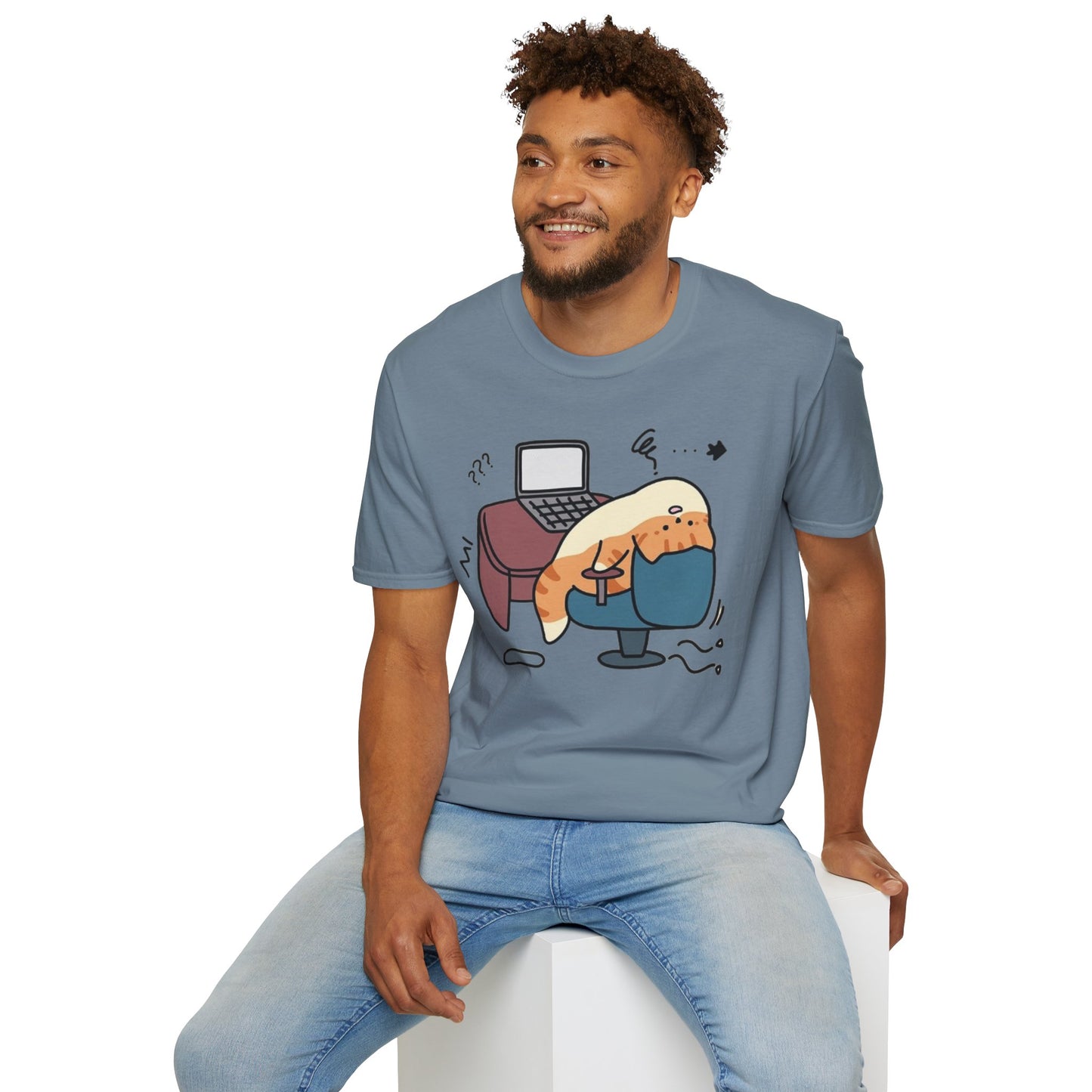 Cartoon Cozy Cat Unisex T-Shirt