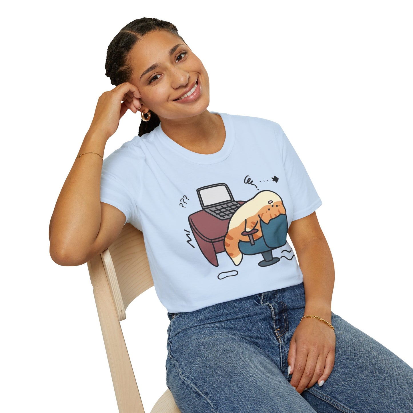 Cartoon Cozy Cat Unisex T-Shirt