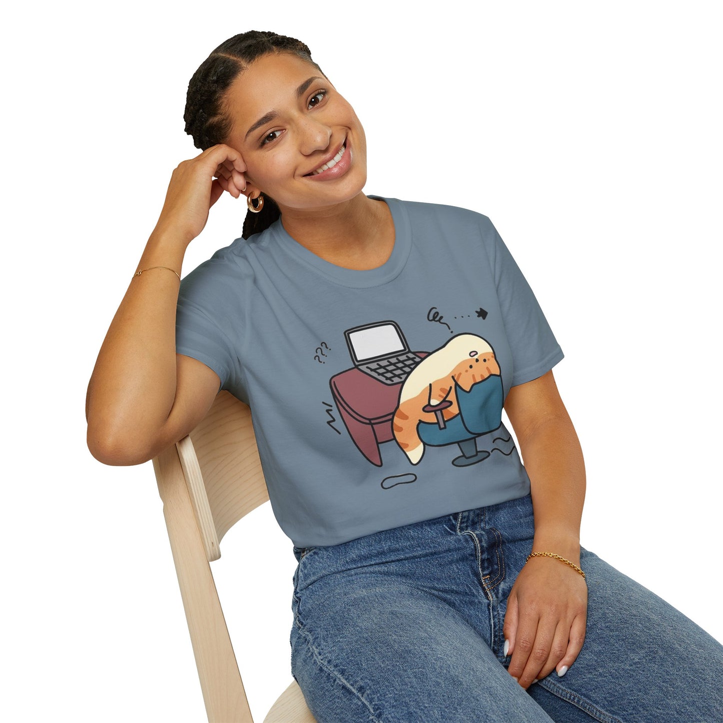 Cartoon Cozy Cat Unisex T-Shirt