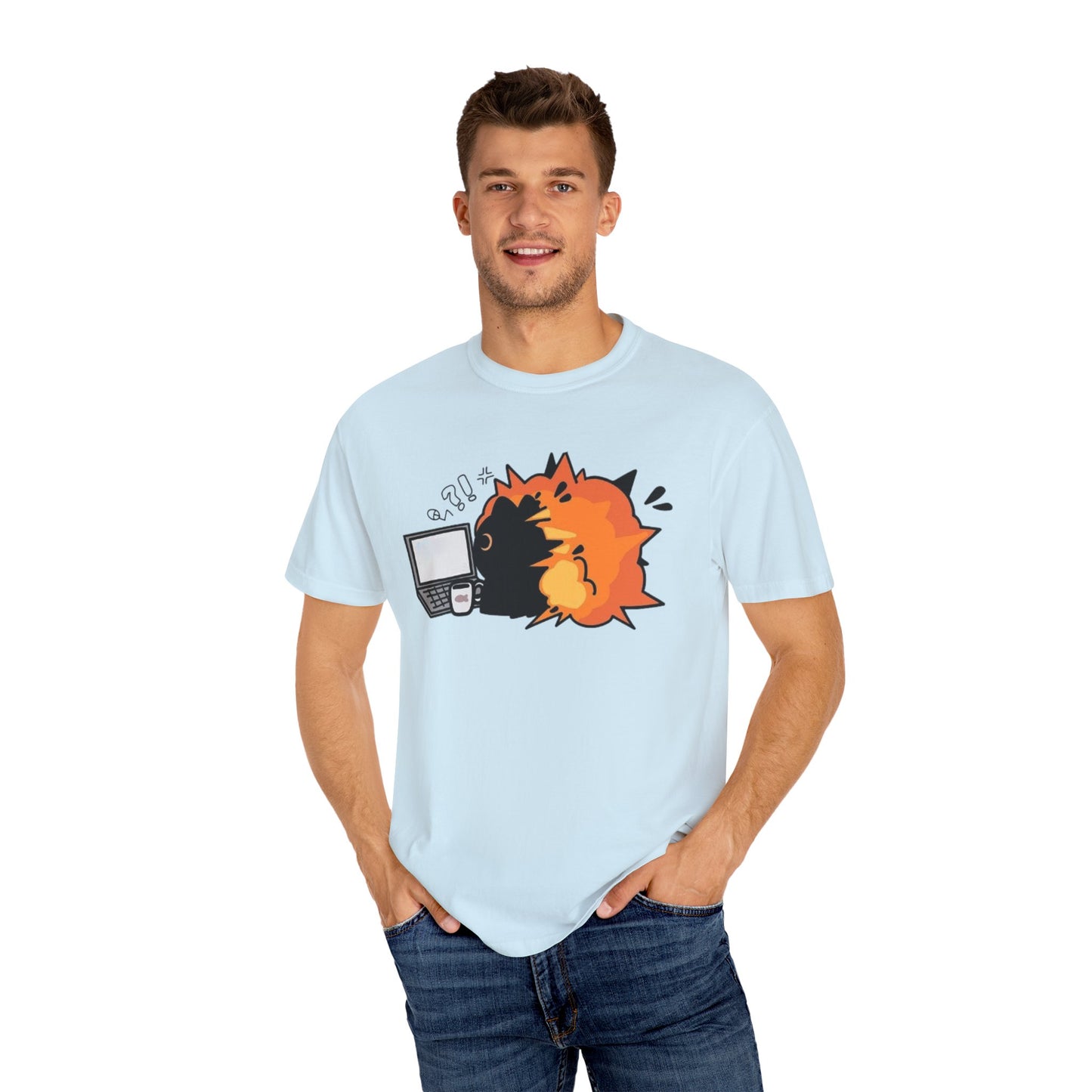 Cartoon Burning Cat Unisex T-Shirt