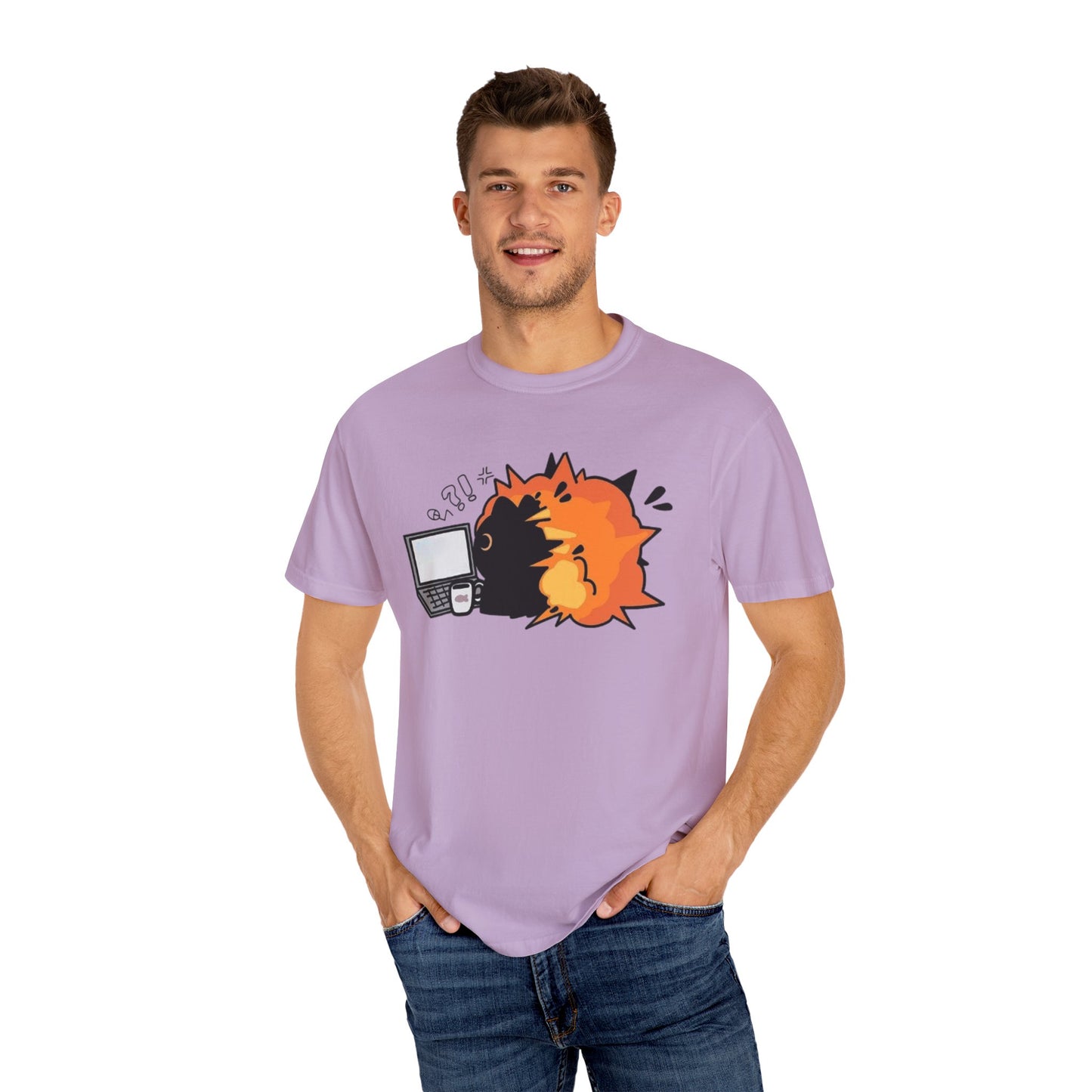 Cartoon Burning Cat Unisex T-Shirt