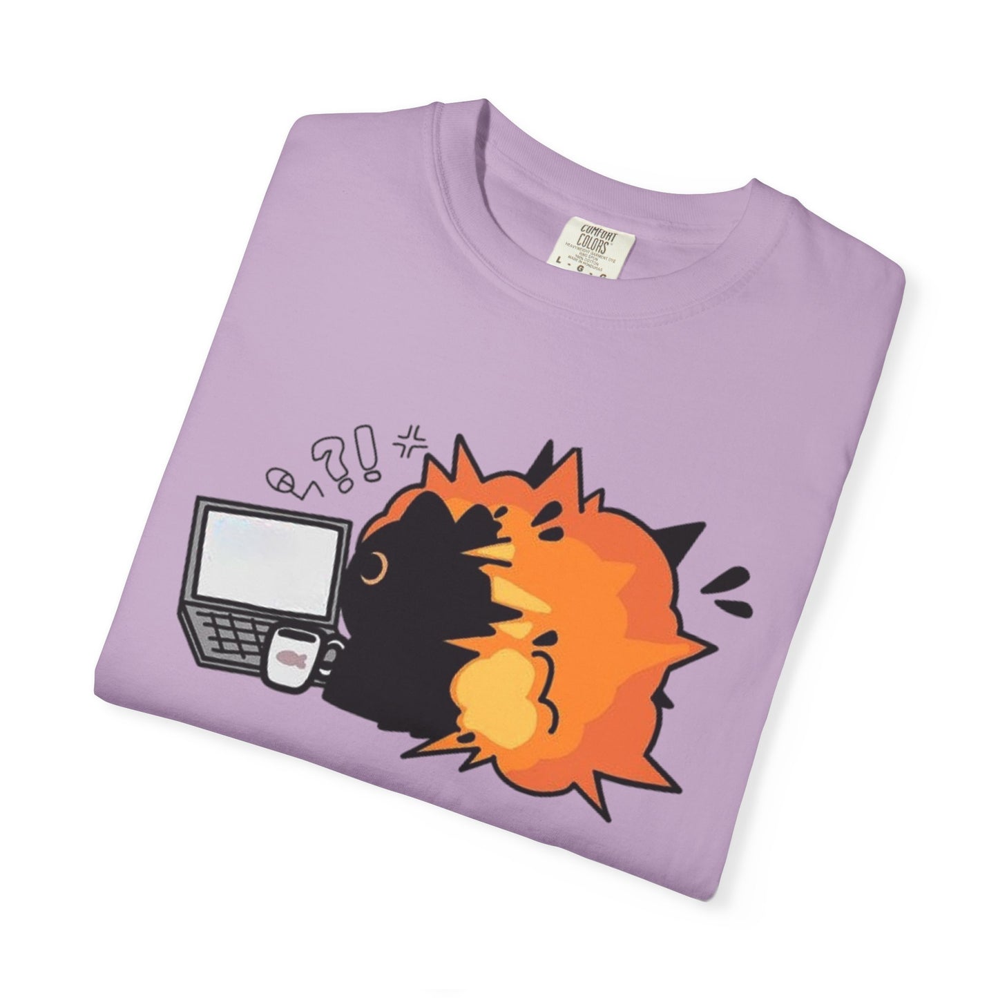 Cartoon Burning Cat Unisex T-Shirt