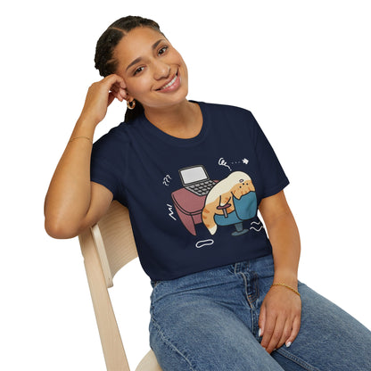 Cartoon Cozy Cat Unisex T-Shirt