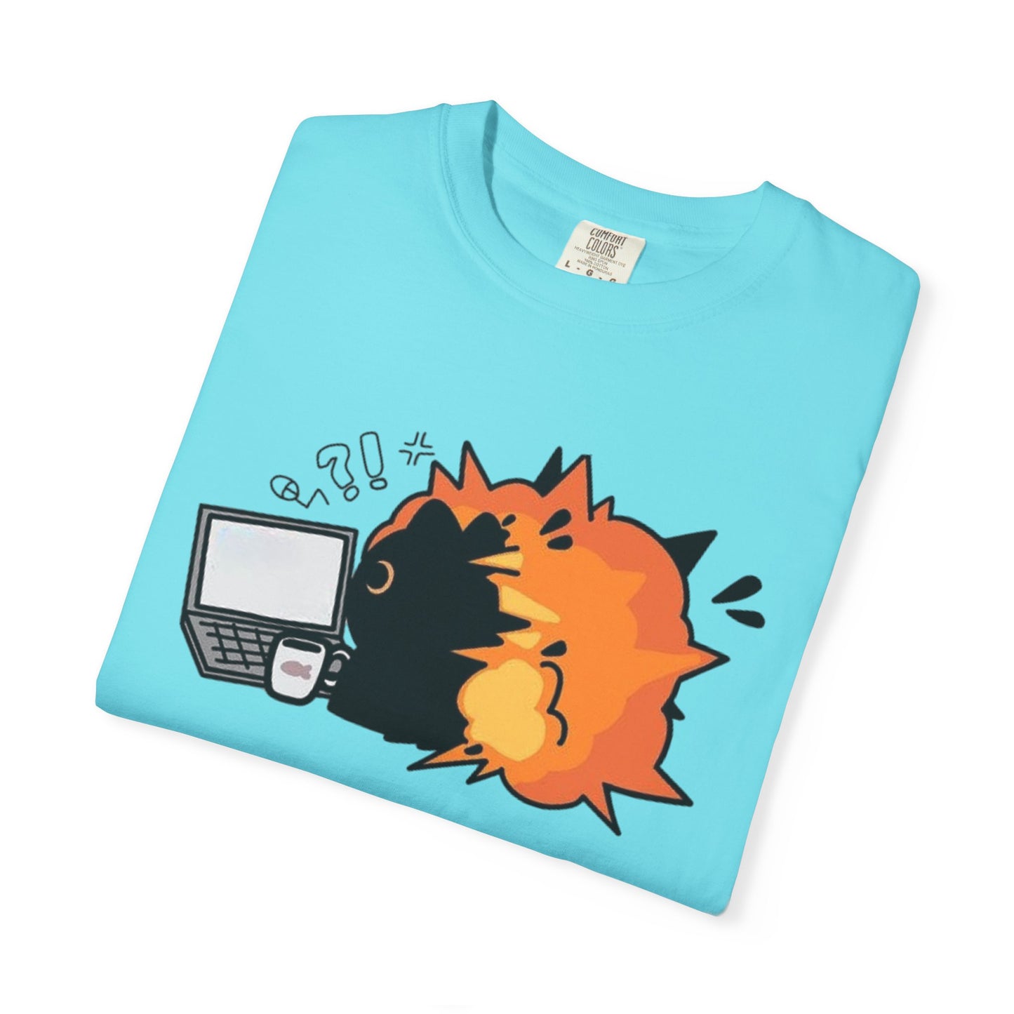 Cartoon Burning Cat Unisex T-Shirt