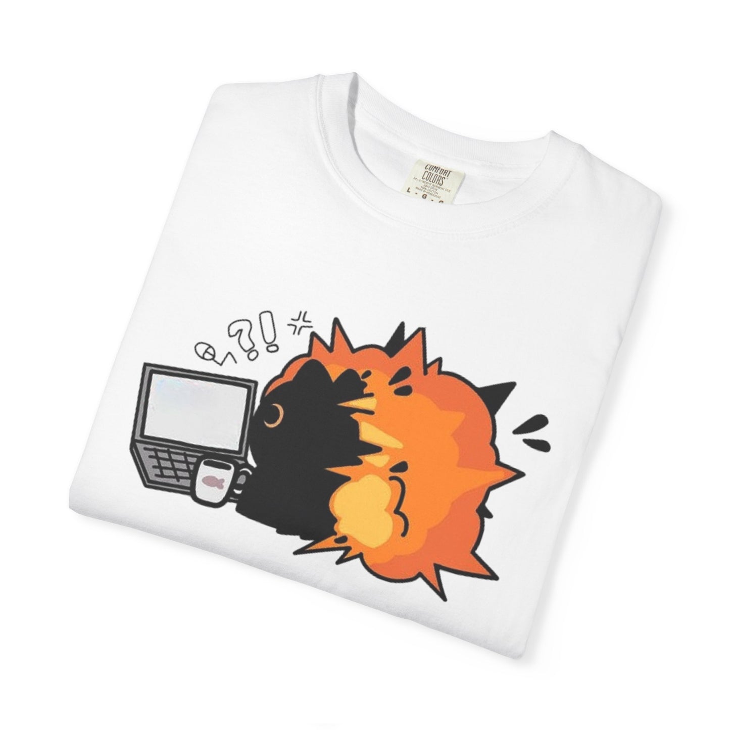 Cartoon Burning Cat Unisex T-Shirt