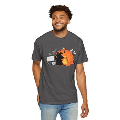 Cartoon Burning Cat Unisex T-Shirt