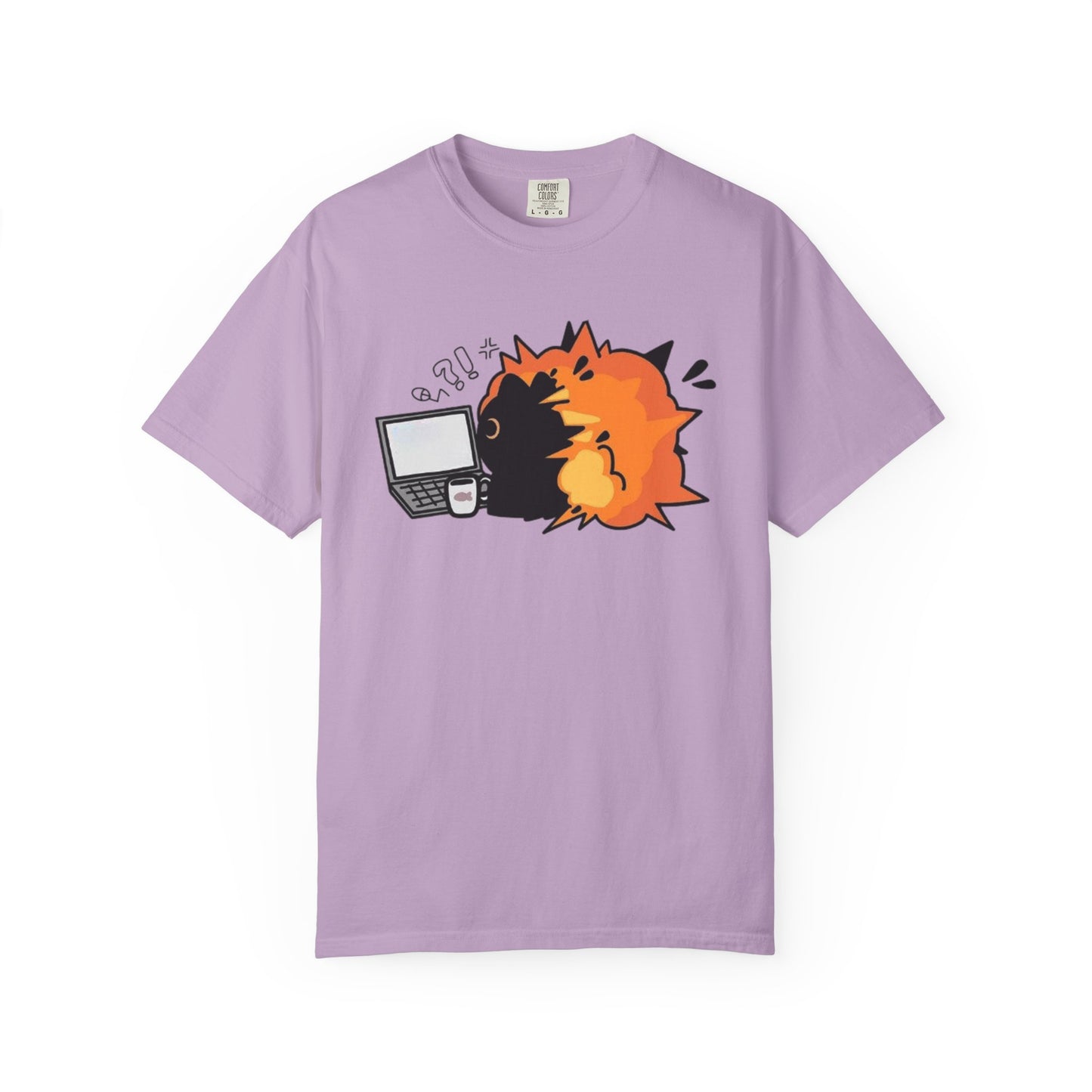 Cartoon Burning Cat Unisex T-Shirt