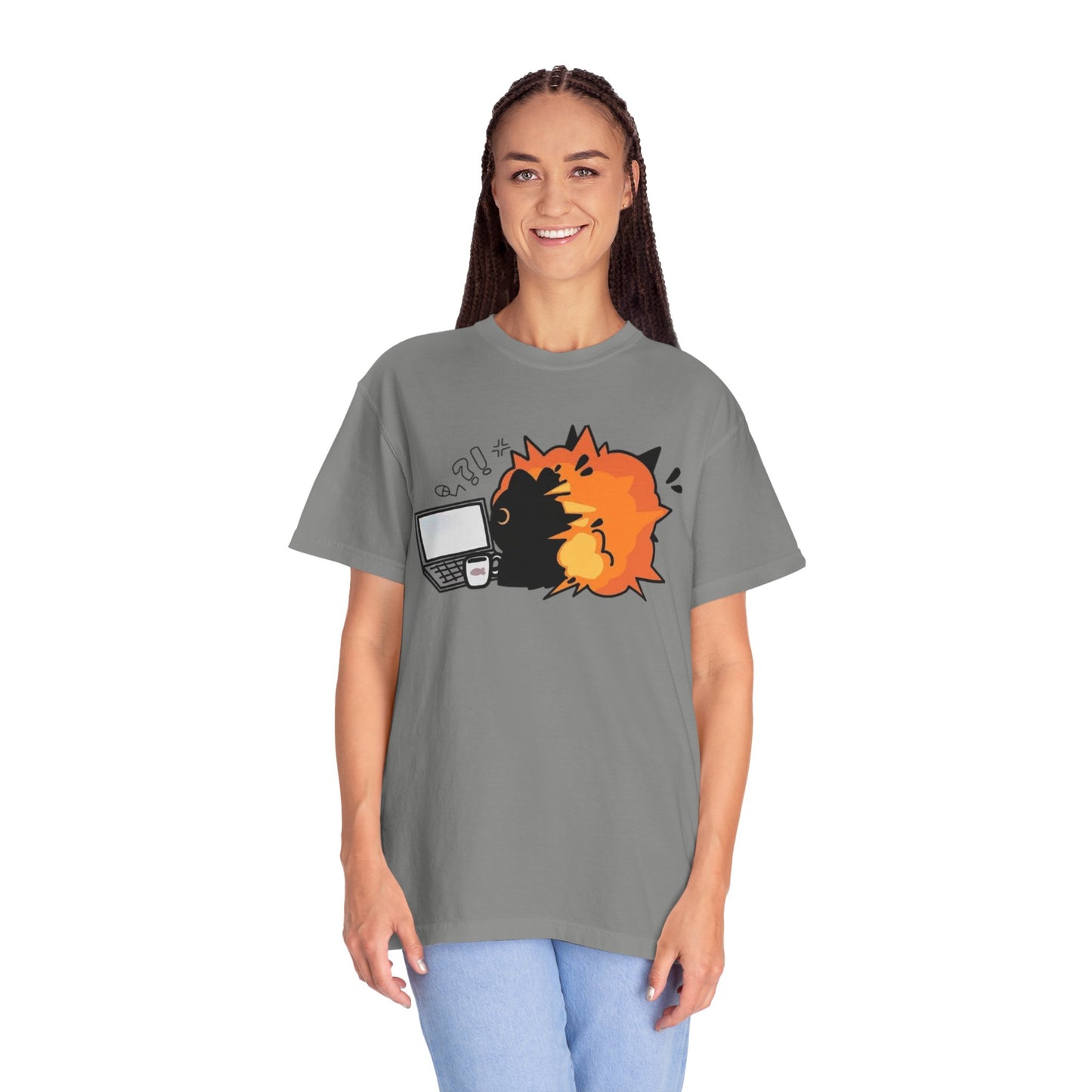 Cartoon Burning Cat Unisex T-Shirt