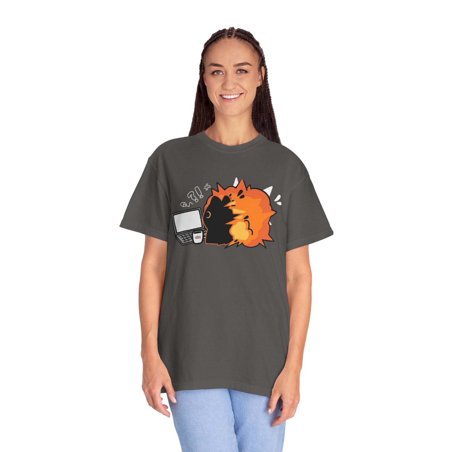 Cartoon Burning Cat Unisex T-Shirt