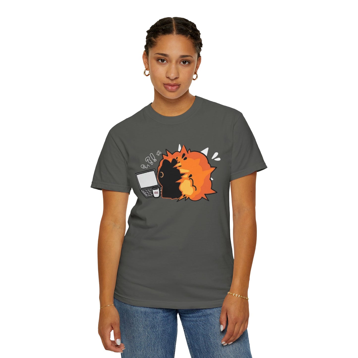 Cartoon Burning Cat Unisex T-Shirt