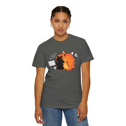 Cartoon Burning Cat Unisex T-Shirt