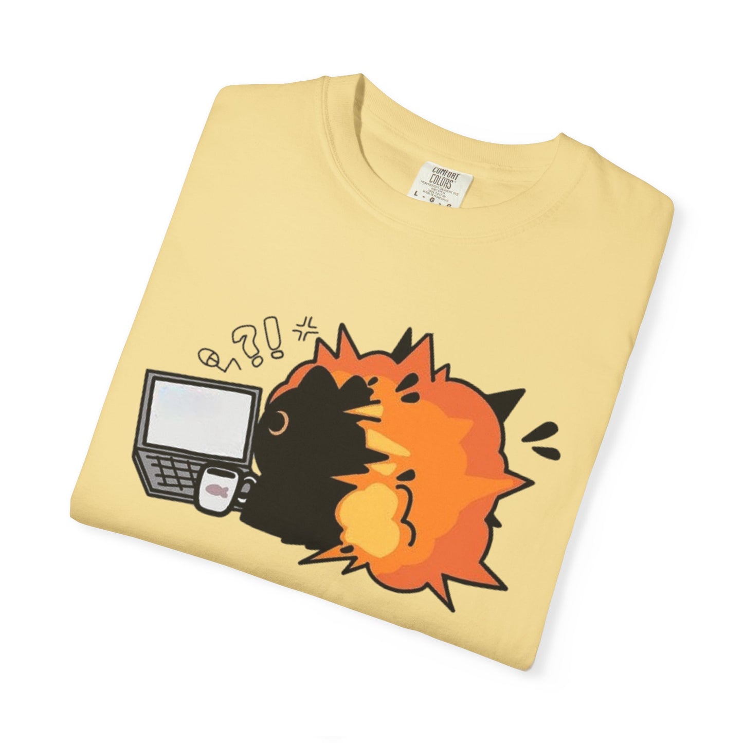 Cartoon Burning Cat Unisex T-Shirt