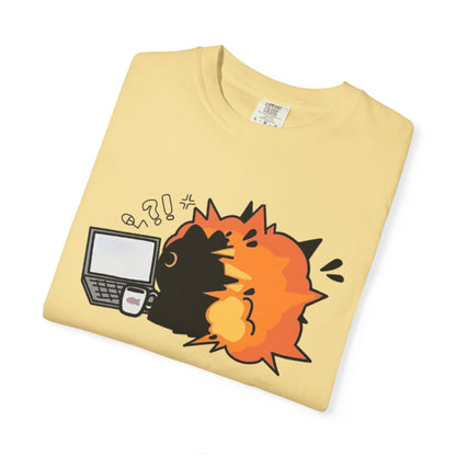 Cartoon Burning Cat Unisex T-Shirt