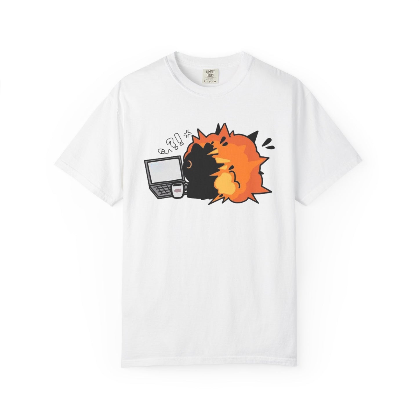 Cartoon Burning Cat Unisex T-Shirt