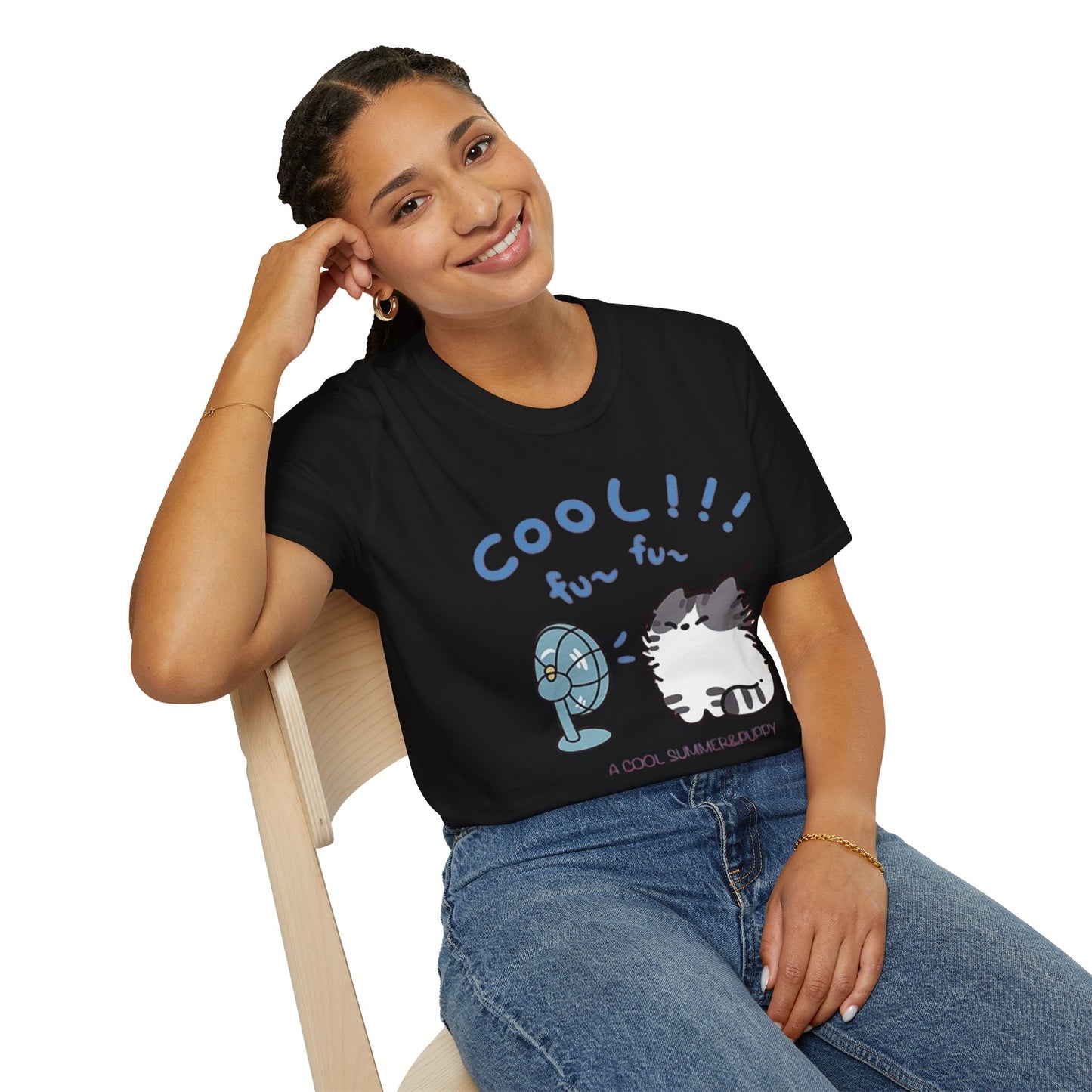 Cartoon Cool Cat Unisex T-Shirt