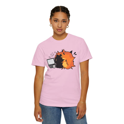 Cartoon Burning Cat Unisex T-Shirt