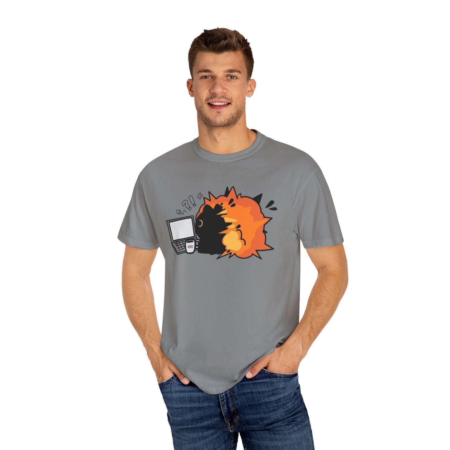 Cartoon Burning Cat Unisex T-Shirt