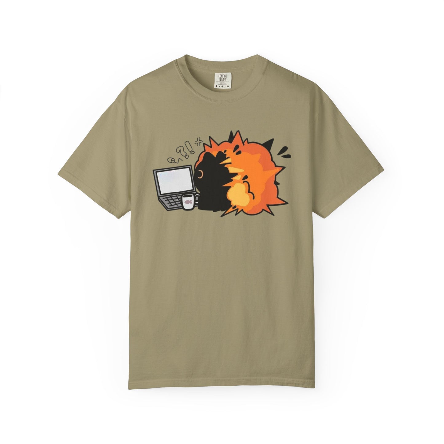Cartoon Burning Cat Unisex T-Shirt