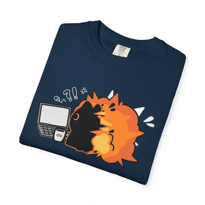 Cartoon Burning Cat Unisex T-Shirt