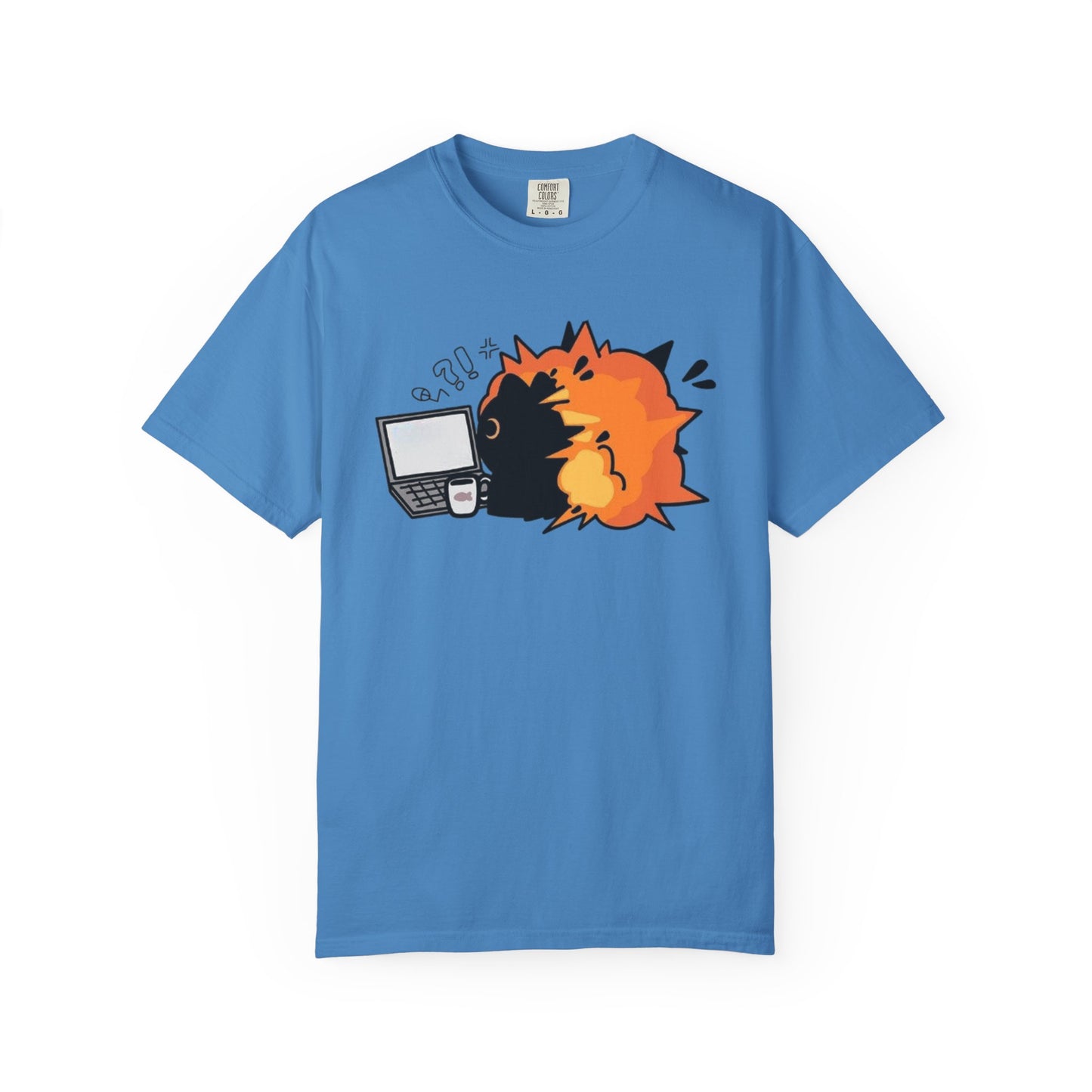 Cartoon Burning Cat Unisex T-Shirt