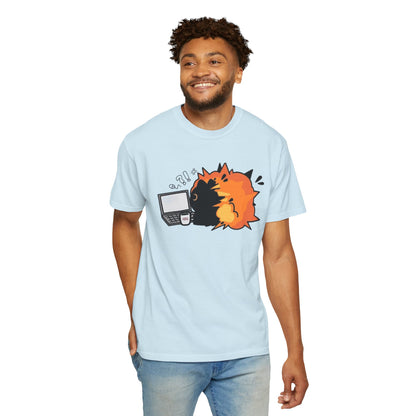 Cartoon Burning Cat Unisex T-Shirt