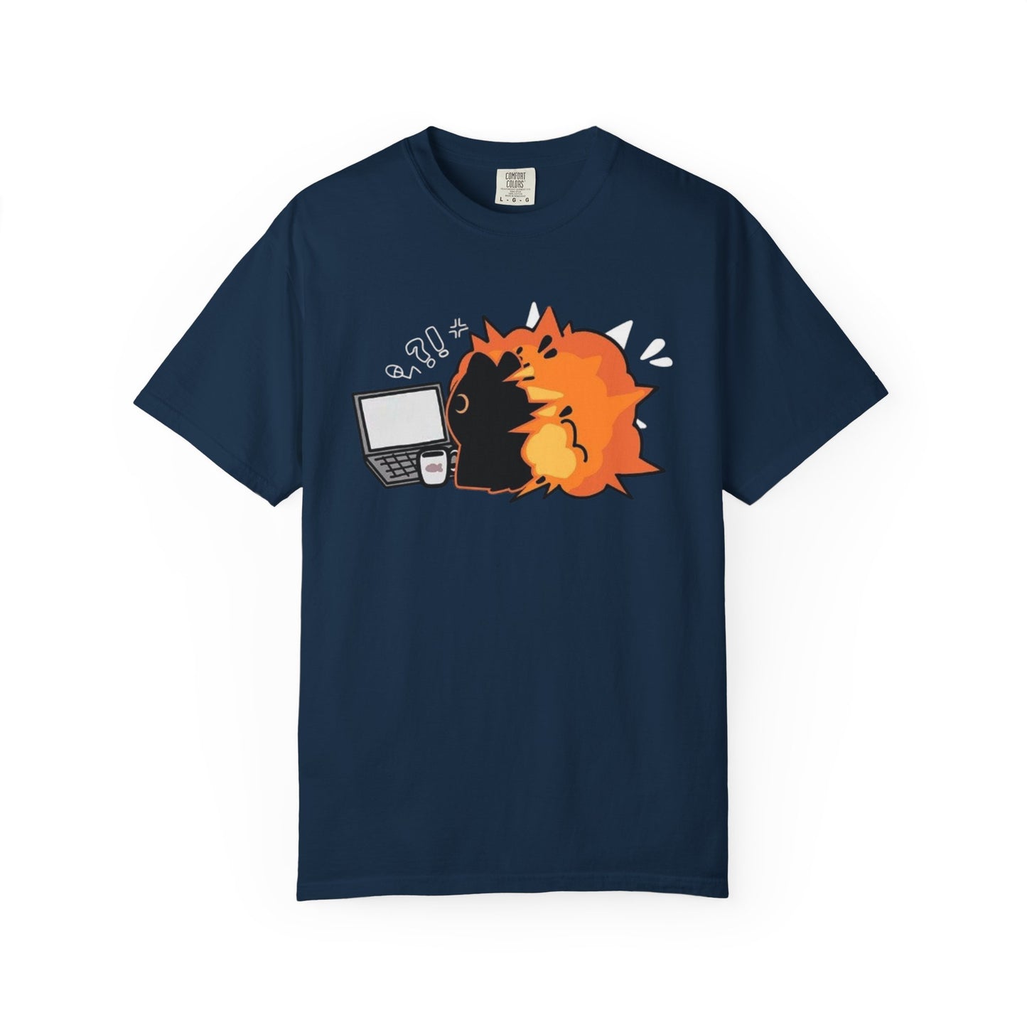 Cartoon Burning Cat Unisex T-Shirt
