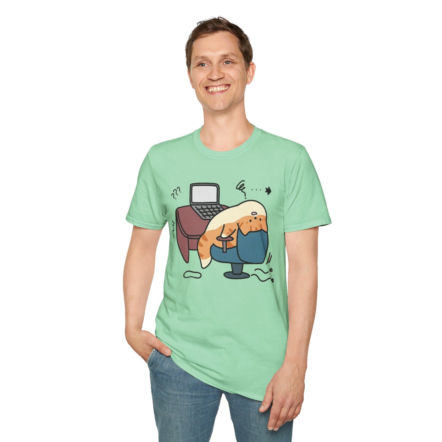 Cartoon Cozy Cat Unisex T-Shirt