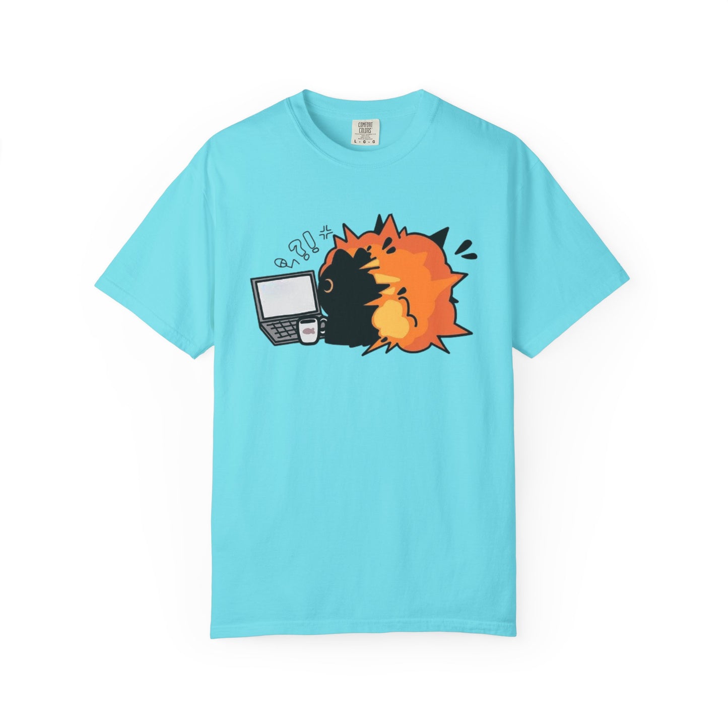Cartoon Burning Cat Unisex T-Shirt