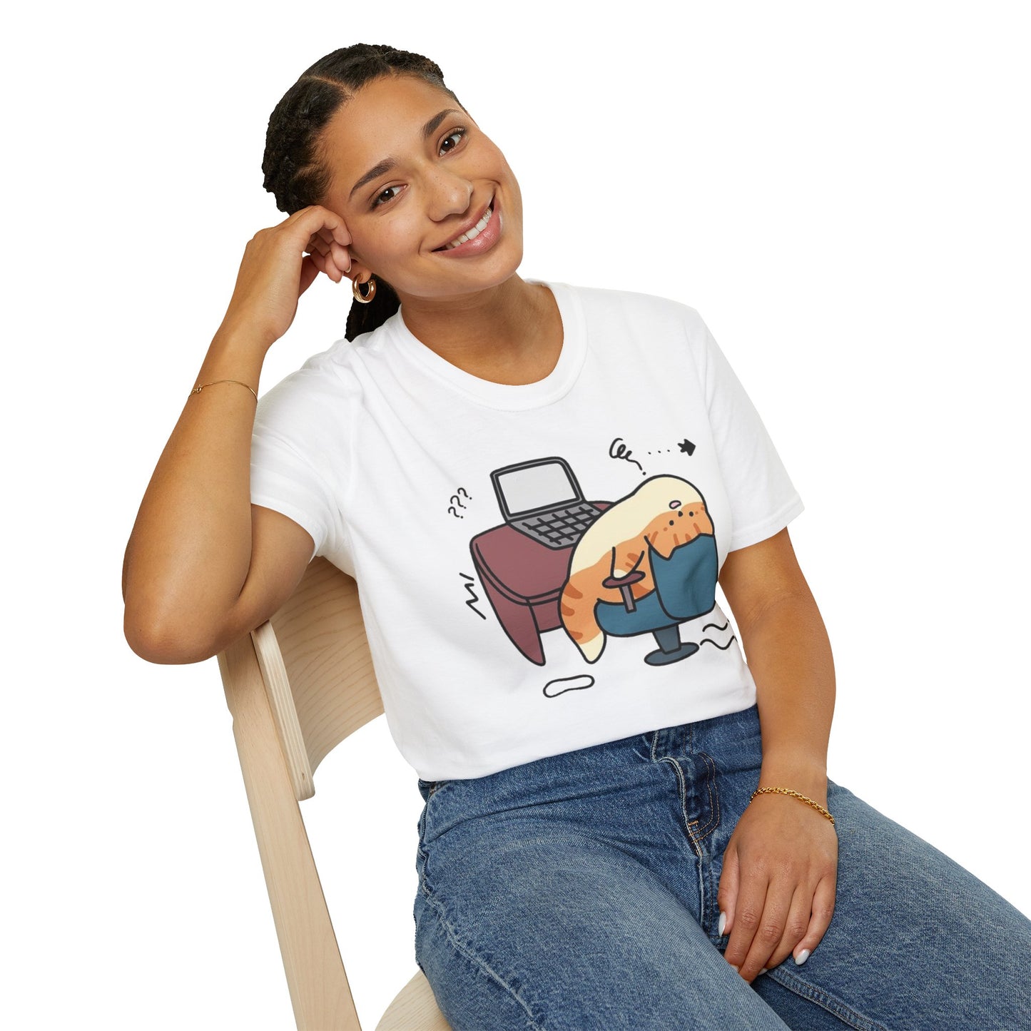 Cartoon Cozy Cat Unisex T-Shirt
