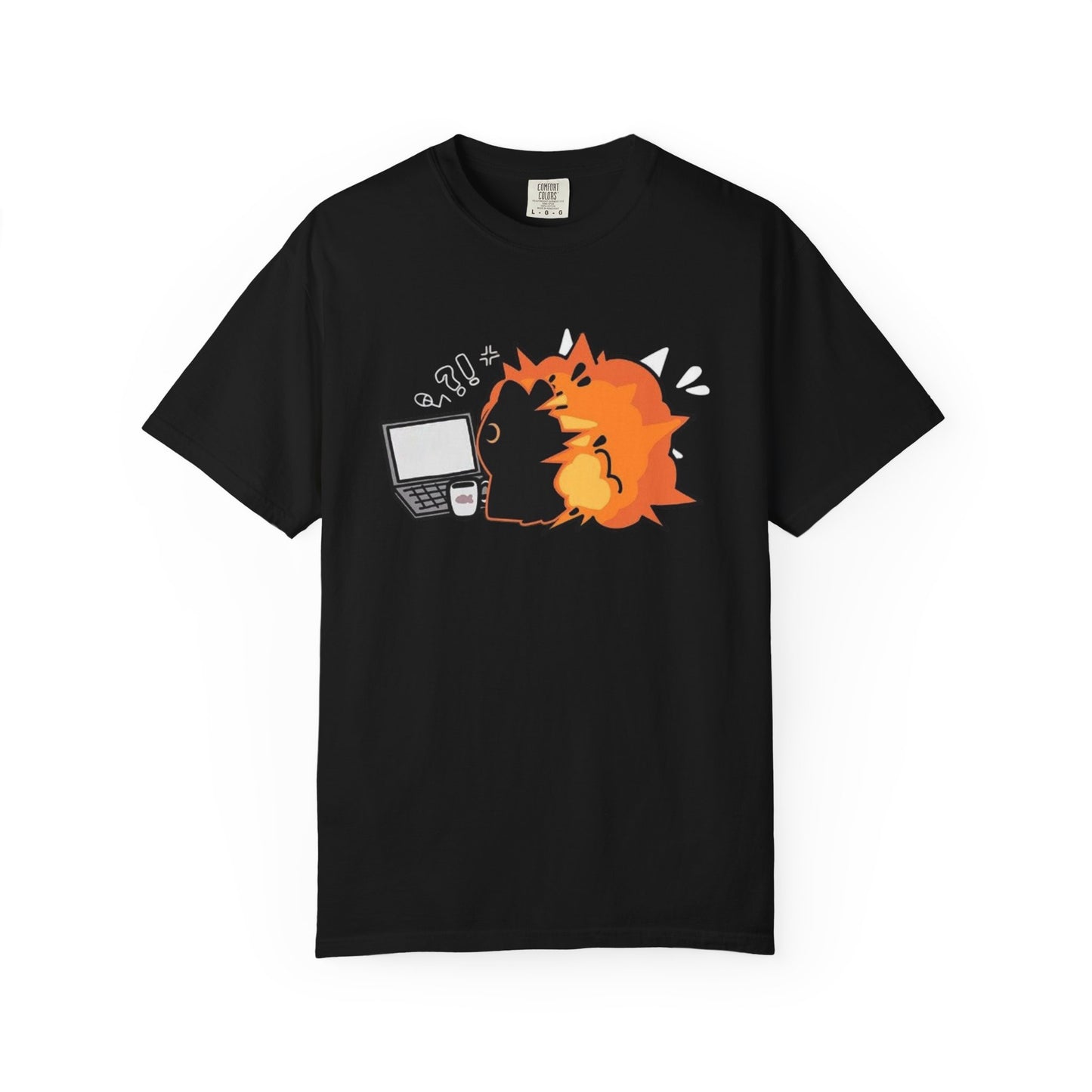 Cartoon Burning Cat Unisex T-Shirt