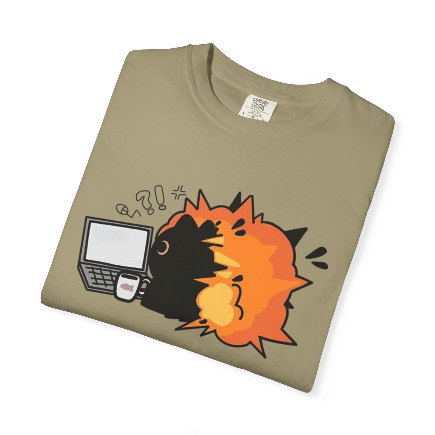 Cartoon Burning Cat Unisex T-Shirt