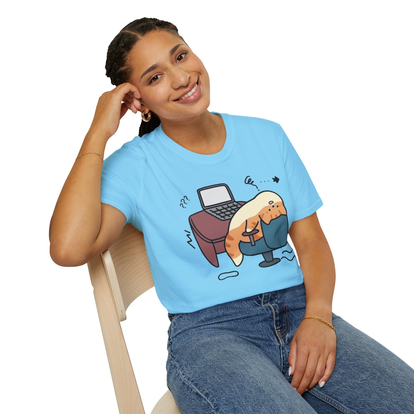 Cartoon Cozy Cat Unisex T-Shirt
