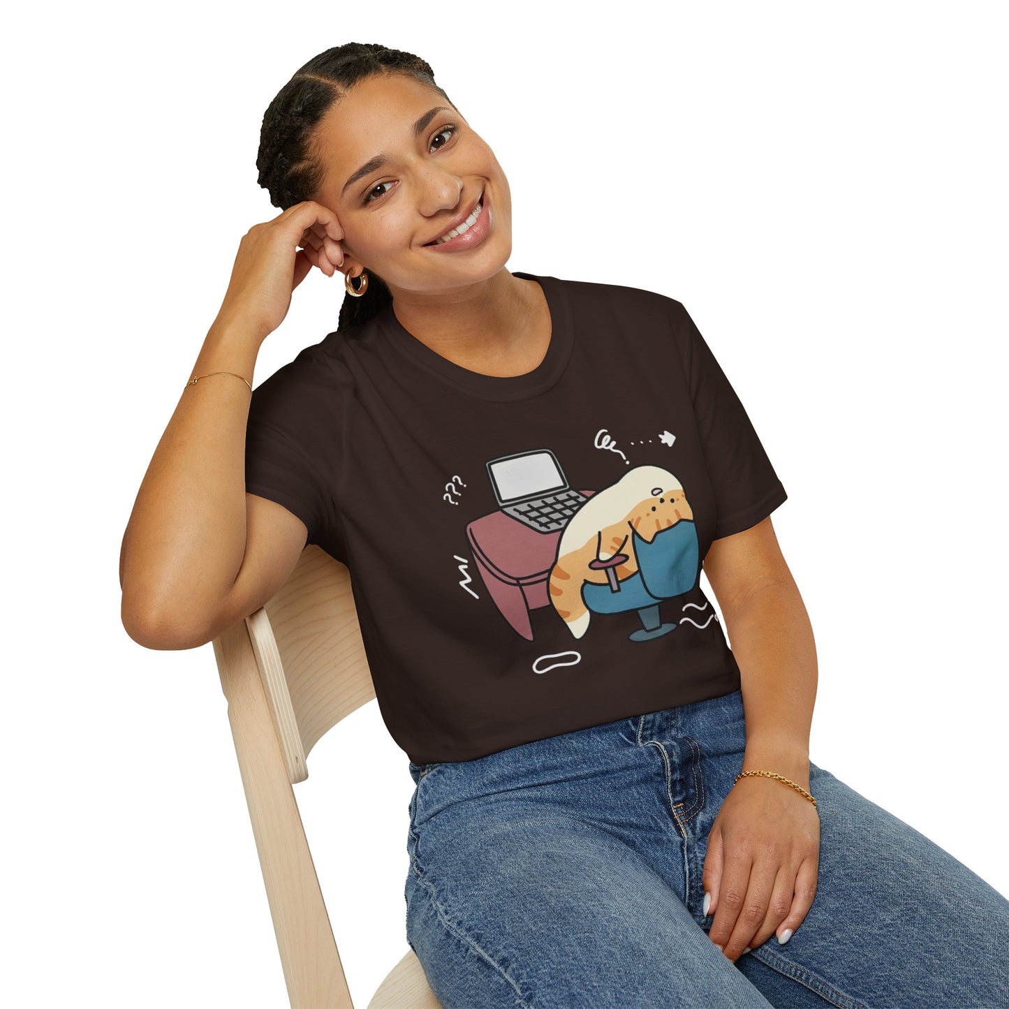Cartoon Cozy Cat Unisex T-Shirt