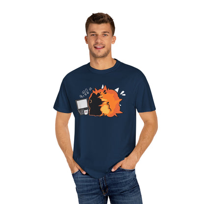 Cartoon Burning Cat Unisex T-Shirt