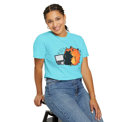 Cartoon Burning Cat Unisex T-Shirt