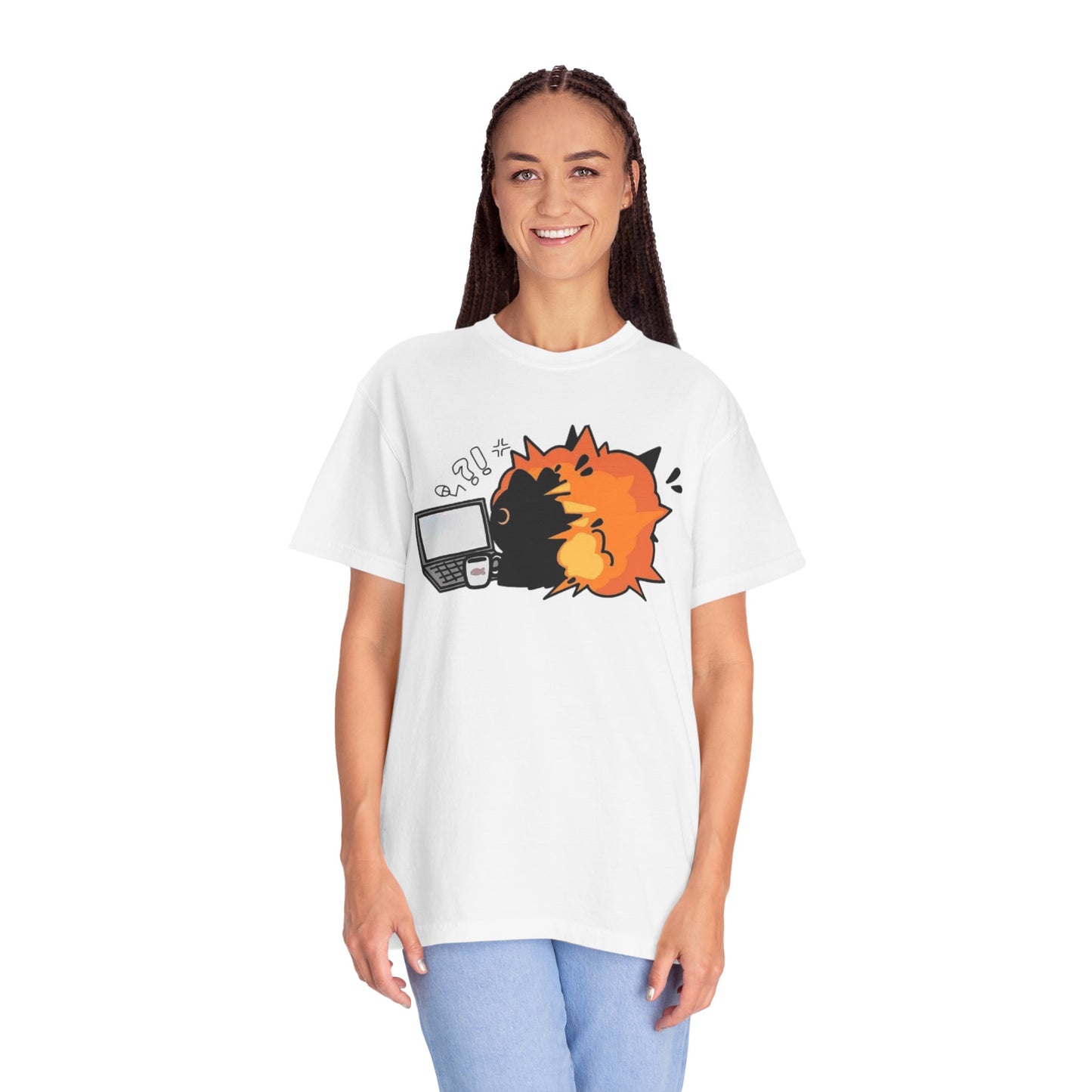 Cartoon Burning Cat Unisex T-Shirt