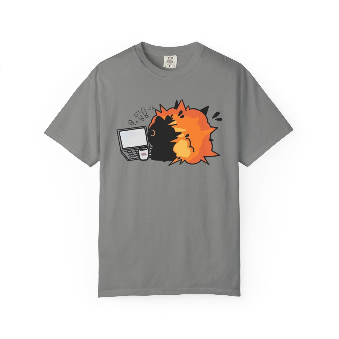 Cartoon Burning Cat Unisex T-Shirt