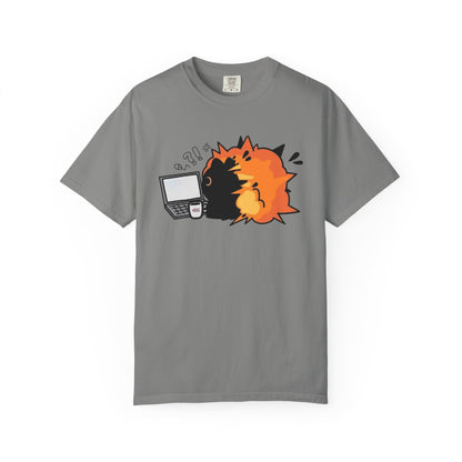 Cartoon Burning Cat Unisex T-Shirt