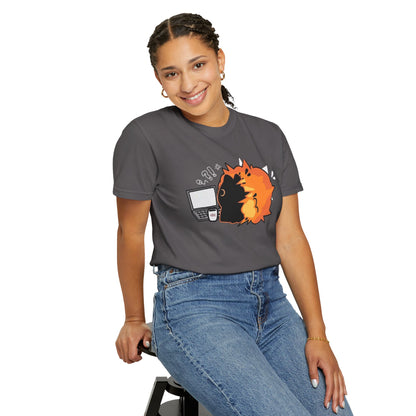 Cartoon Burning Cat Unisex T-Shirt