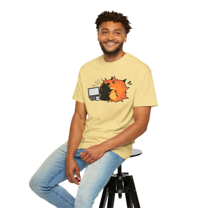 Cartoon Burning Cat Unisex T-Shirt