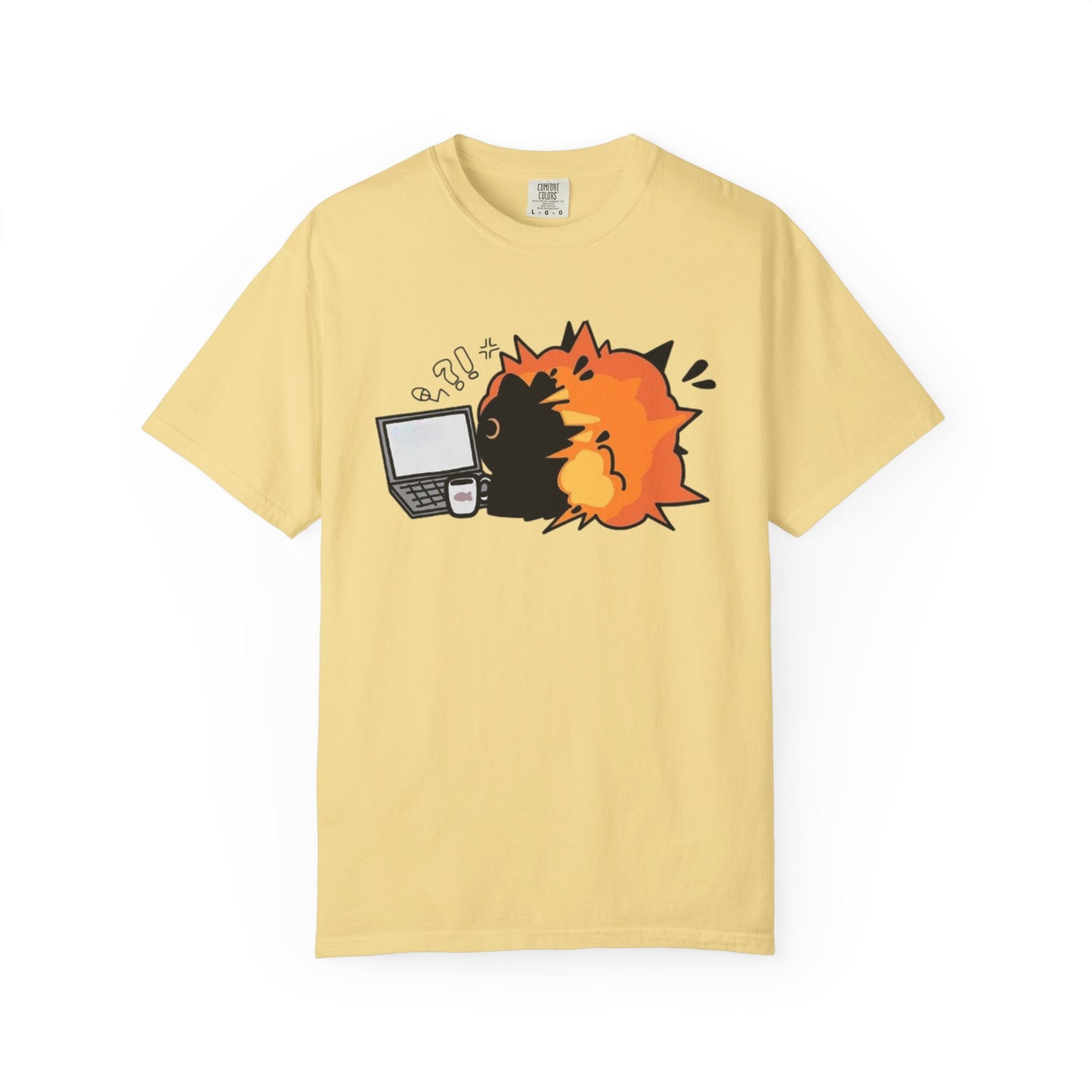 Cartoon Burning Cat Unisex T-Shirt