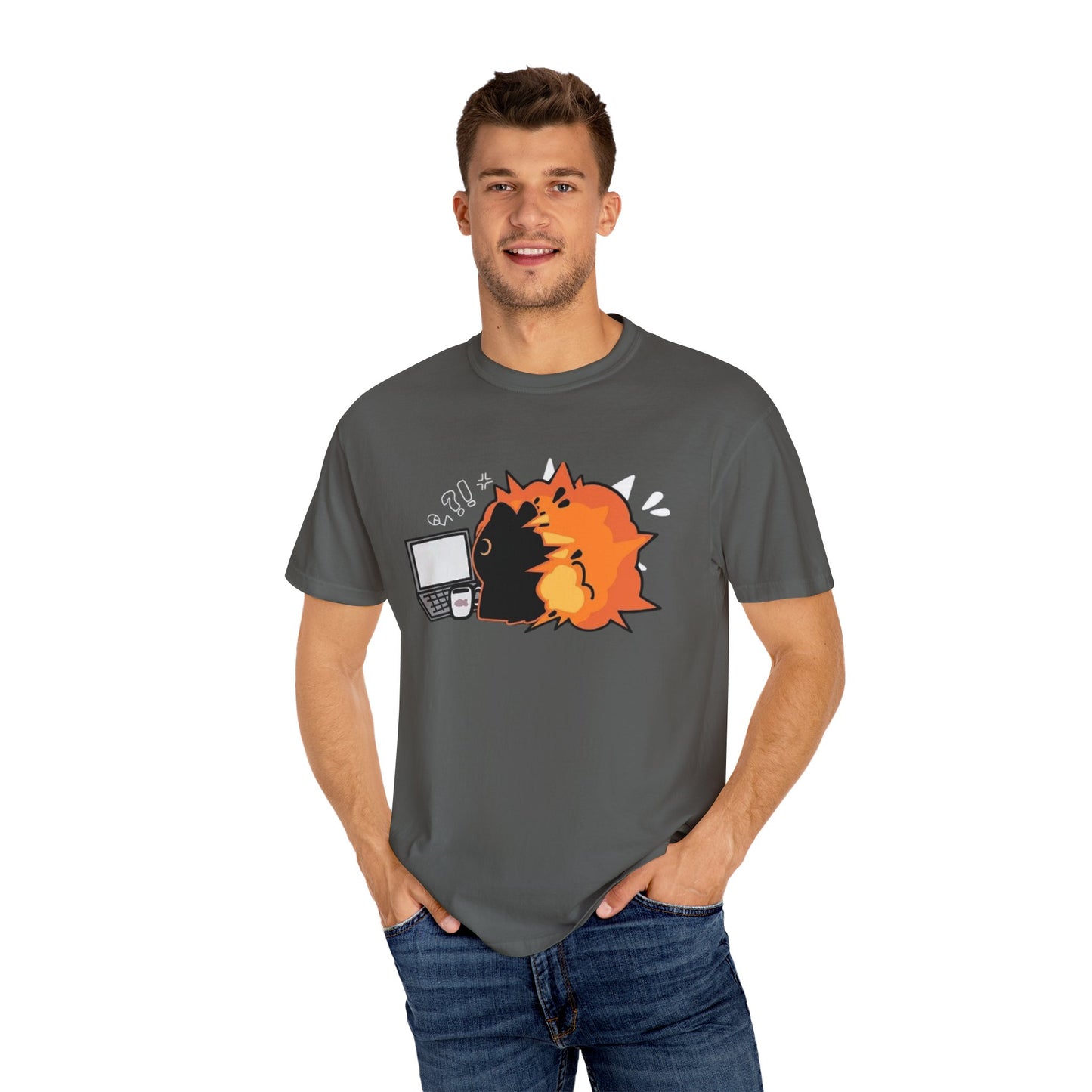 Cartoon Burning Cat Unisex T-Shirt